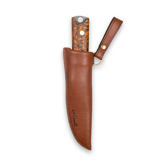 Rosellis handgjorda kniv "Heimo 4 bushcraft edition fulltånge" gjord på kolstål.